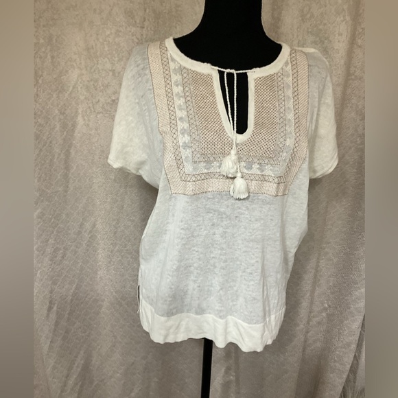 Madewell linen blouse women's, beige - Picture 2 of 11